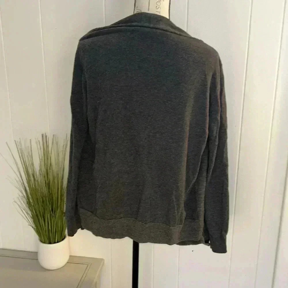 All Saints Gray Drina Wrap Cardigan 100% Wool size 10 Natural Fibers - Picture 6 of 11